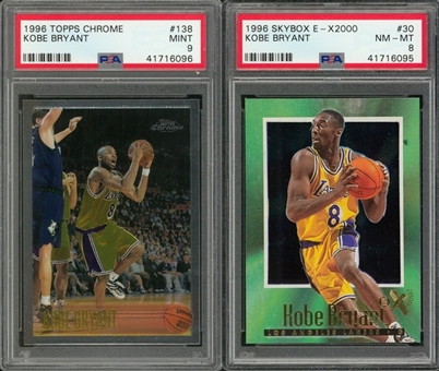 1996 Topps Chrome and Skybox Kobe Bryant Rookie Cards PSA-Graded Pair (2 Different)